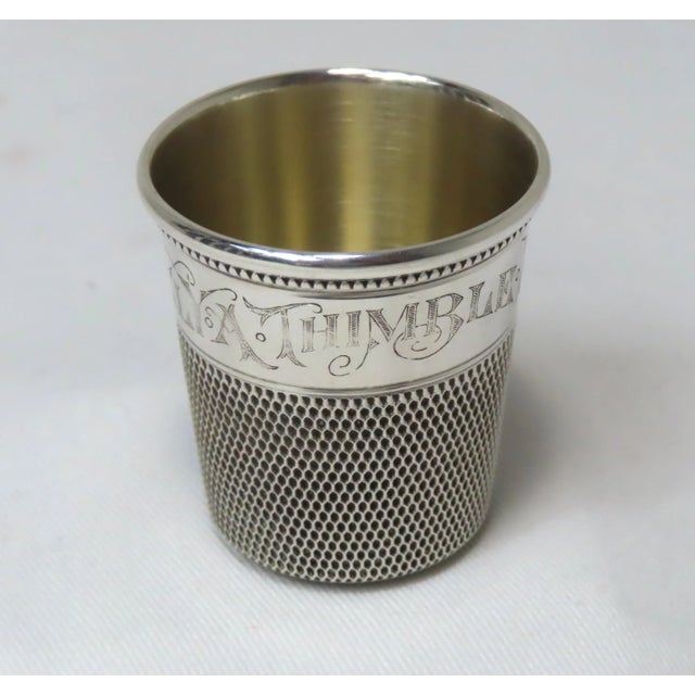 This is a very Unusual - Great Looking Antique Sterling Silver Shot Glass - Jigger. American in Origin - Circa Early 20th...