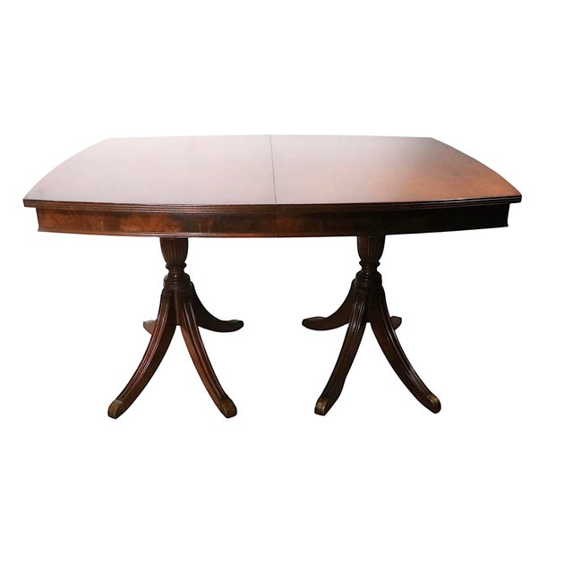 Brown Duncan Phyfe Style Dining Table by Century Furniture With Four Leaves C 1940/60's For Sale - Image 8 of 18