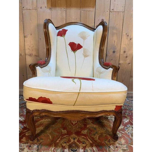 Louis XV Wingback Chair, 1990s For Sale - Image 4 of 9