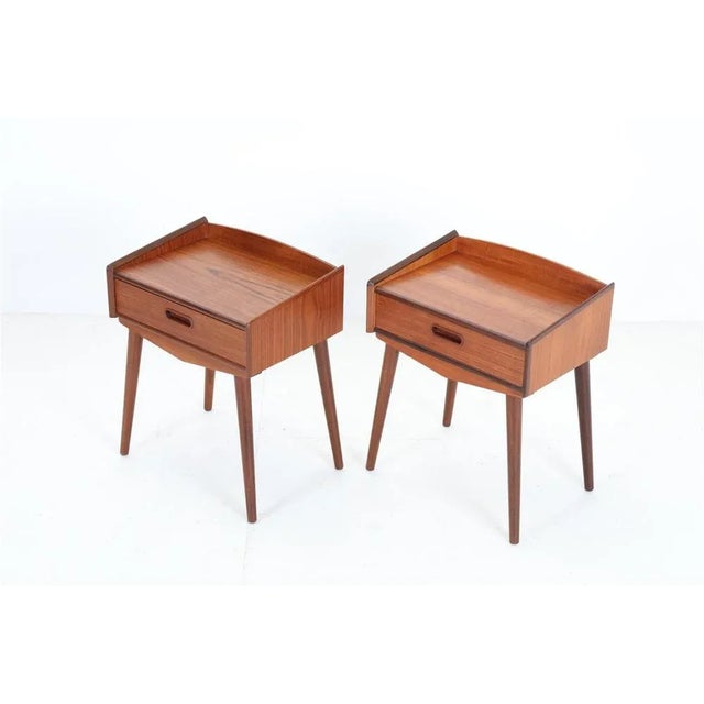 Mid-Century Modern Danish Teak Bedside Tables by Uhrhøj Møbelfabrik, 1960s, Set of 2 For Sale - Image 3 of 14