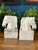 White Vintage Marble Desk Clock and Horse Head Bookends Set For Sale - Image 8 of 18