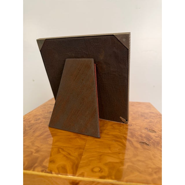 Mid 20th Century Cartier Made in Italy Vintage Gilt Brass Woven Basket Weave Picture Frame For Sale - Image 5 of 7