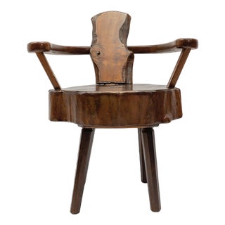 Mid-Century Modern French Wooden Armchair attributed to Pierre Chapo, 1960s For Sale