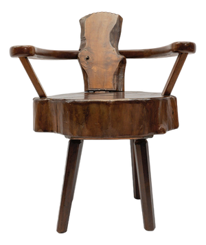 Mid-Century Modern French Wooden Armchair attributed to Pierre Chapo, 1960s