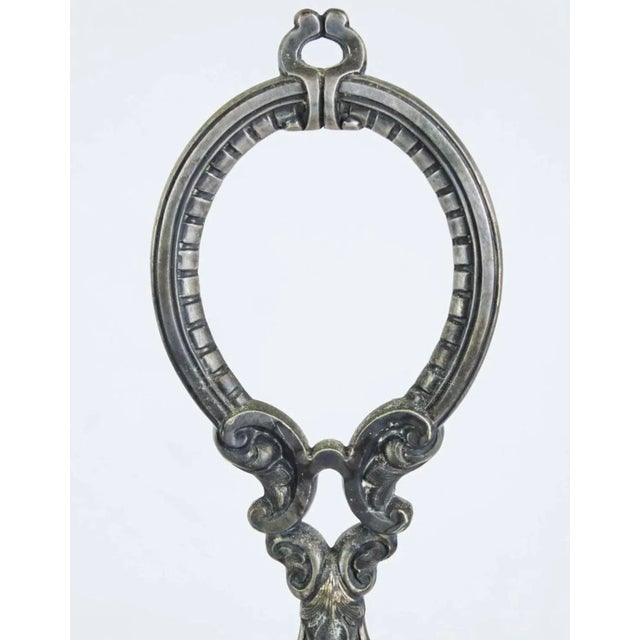 Metal Antique English Silver Three Section Silverplate Decanter Holder or Tantalus With Lateraling Liquor For Sale - Image 7 of 9