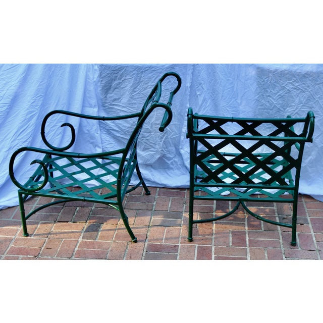 Modern Lane Venture Green Metal Patio Chairs -Set of 4 For Sale - Image 3 of 3