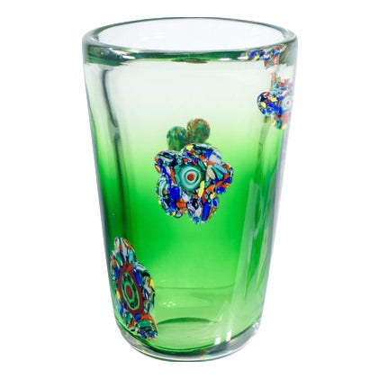 Murano Blown Glass Vase For Sale