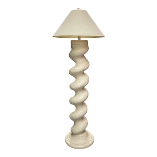 Architectural Plaster Spiral Floor Lamp by Michael Taylor For Sale