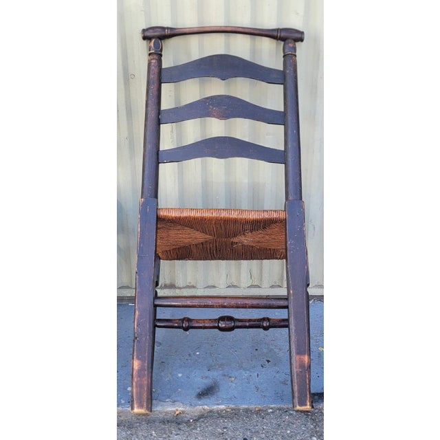 Brown Set of Four 19Thc Ladder Back Chairs For Sale - Image 8 of 8