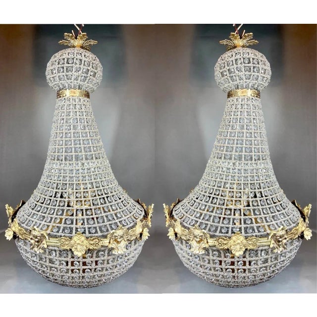 1970s French Louis XVI Gold Bronze 6-Light Chandeliers - Pair For Sale - Image 13 of 13