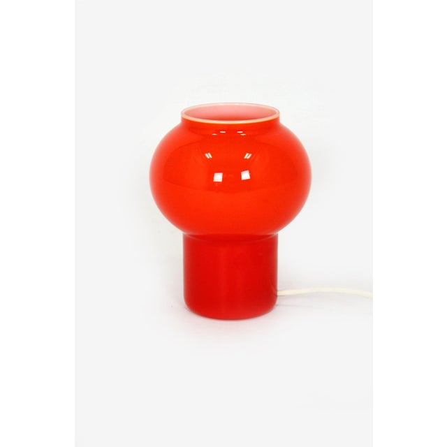 Vintage Red Glass Table Lamps attributed to Štěpán Tabery, Former Czechoslovakia, 1970s, Set of 2 For Sale - Image 4 of 15
