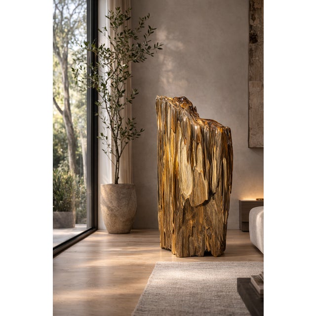 Contemporary Big Petrified Wood Sculpture by Xyleia Petrified Wood For Sale - Image 3 of 4