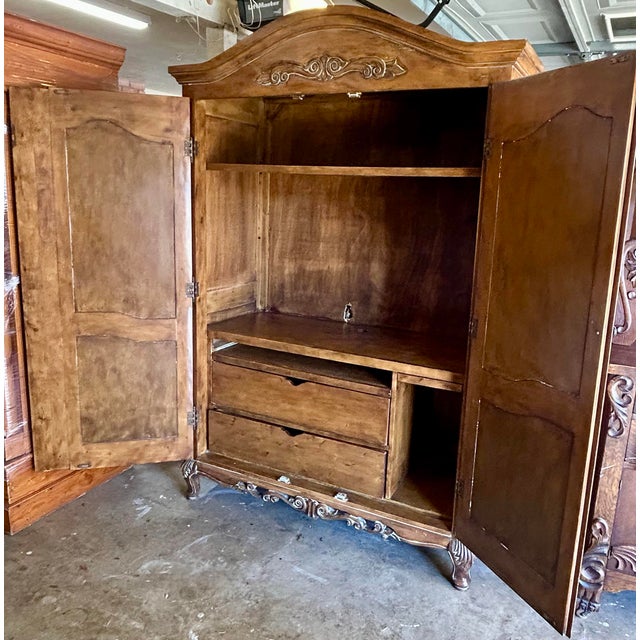 Brown Late 20th Century Ethan Allen French Country Style Armoire Desk, Attributed For Sale - Image 8 of 12
