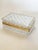 Vintage Crystal Glass Casket Box With Brass Trim For Sale - Image 4 of 10