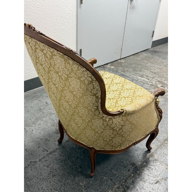 Louis XV Style Tufted Bergère Armchair, Vintage For Sale - Image 11 of 12