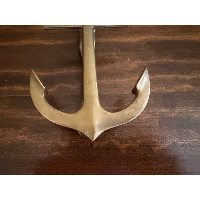 Mid-20th Century Cast Brass Anchor Door Knocker For Sale In South Bend - Image 6 of 9