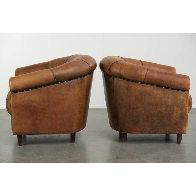 Vintage Sheepskin Club Armchairs, Set of 2 For Sale - Image 4 of 16