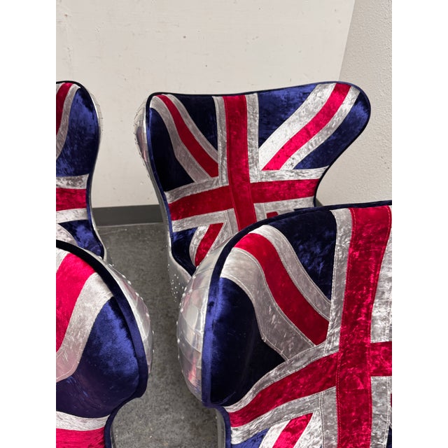 Acme Furniture Brancaster British Flag Egg Chairs, Set of Four For Sale - Image 9 of 12