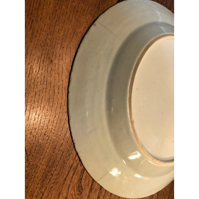 Blue Antique Chinese Porcelain Plate For Sale - Image 8 of 9