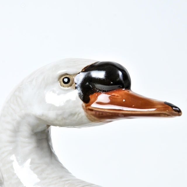 Ceramic Large Ceramic Swan Centerpiece For Sale - Image 7 of 18