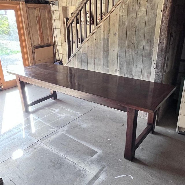Vintage Oak Refectory Dining Table For Sale - Image 6 of 18