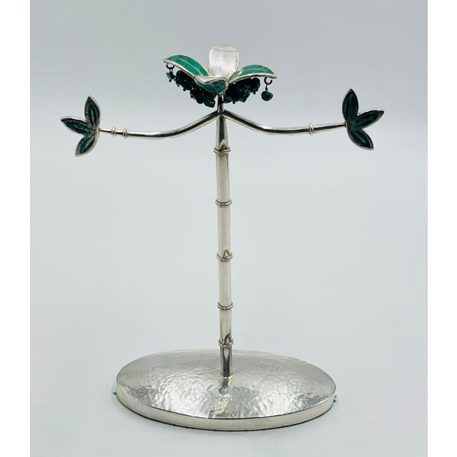 An elegant and sculptural vintage jewelry holder designed and handcrafted in Taxco, Mexico by celebrated artist Emilia...