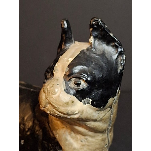 Antique Vindex Toys Cast Iron Boston Terrier Still Bank 1931 Dog Coin Penny Bank For Sale - Image 14 of 15