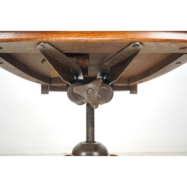 Antique Quarter Sawn Oak Jasper Swivel Desk Chair For Sale - Image 9 of 11