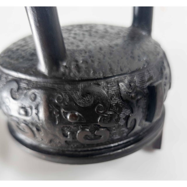 17-19th Century Chinese Cast Iron Censer With Bronze Inlay For Sale - Image 14 of 14