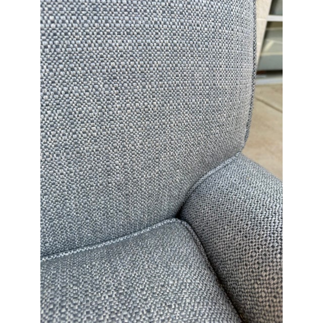 Arhaus Upholstered Gray-Blue Three-Seat Sofa With Rolled Arms For Sale - Image 16 of 16