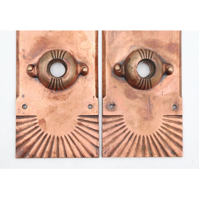 Metal Vintage Bronze Fluted Oval Entry Door Knob Set For Sale - Image 7 of 9