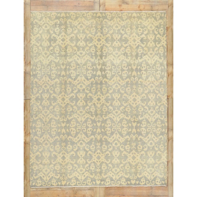 Vintage Modern Ikat Rug - 08'00 X 10'02 For Sale - Image 9 of 10