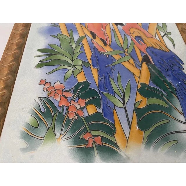 This center Table or Trivet, is in Porcelain on the top, and the box is in wood. It has been done in France, circa 1970....