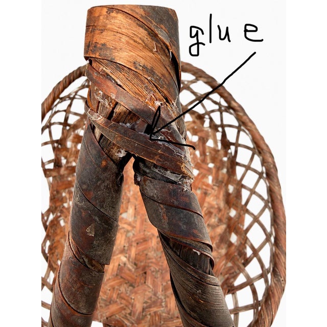 Antique 1920's Japanese Bamboo Ikebana Hanakago Flower Basket For Sale - Image 13 of 13