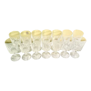 Vintage Cristal D’Arques Lead Crystal Cordial Glasses-Set of 14