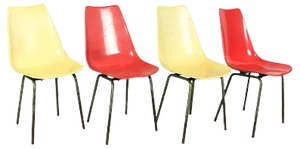 Fiberglass Dining Chairs from KVZ Semily, 1950s, Set of 4