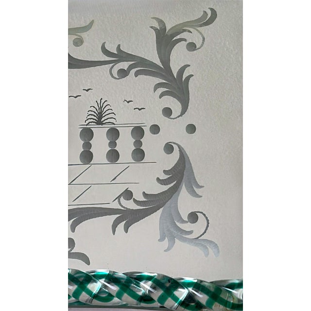 Murano Barovier Style Vanity Tray With Hand-Engraved Mirror 2 For Sale - Image 9 of 18