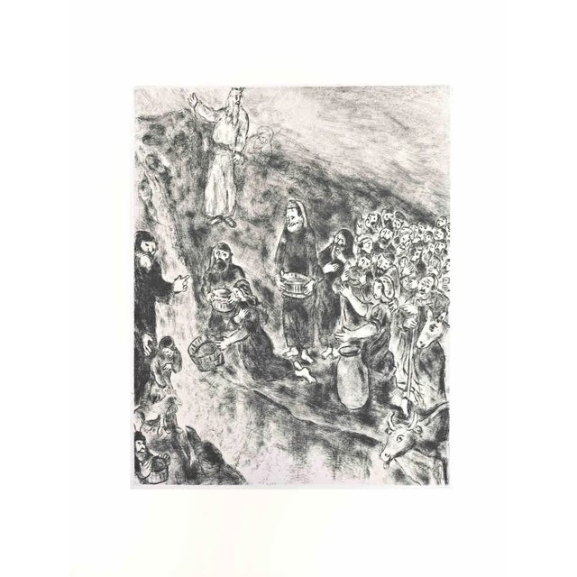 Marc Chagall, Moses Makes Water Flow from the Rock, Etching, 1956 For Sale