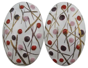 Enamel Earclips from Atelier Casanova, 1950s, Set of 4