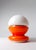 Vintage Space Age Spanish Table Lamp in Orange and White Glass, 1970s For Sale - Image 4 of 8