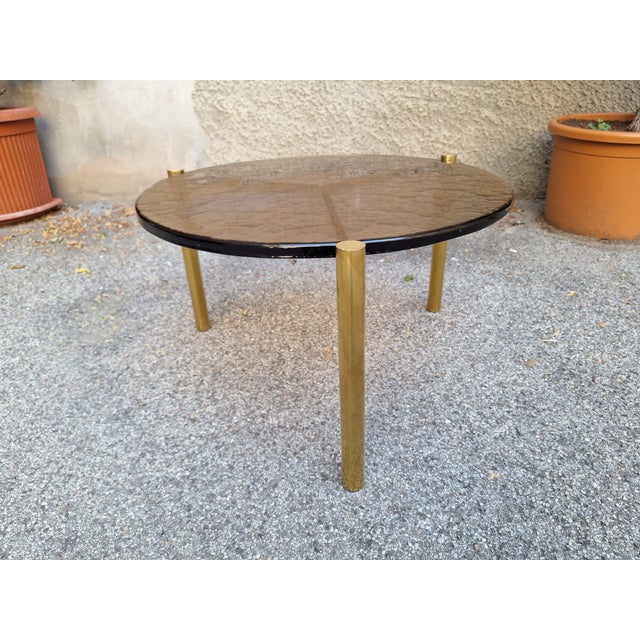 Early 21st Century Vintage Tripod Brass Coffee Table For Sale - Image 5 of 5
