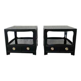 Michael Taylor Black Lacquered Far East Tables - a Pair For Sale