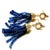 Blue 14k Yellow Gold Natural Ceylon Sapphire & Diamond Pavé Tassel Earrings 32 Ct, Pair For Sale - Image 8 of 10