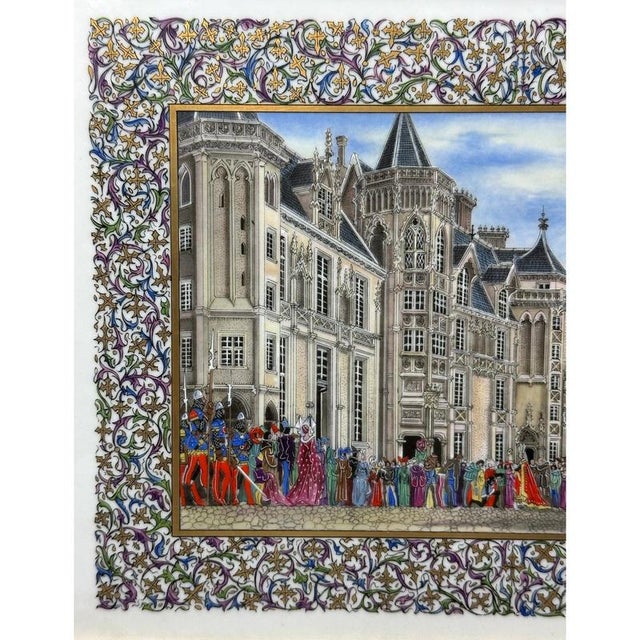 Jean Gradassi, Miniature, France, Polychrome Paiting on Porcelain Plate For Sale - Image 5 of 10