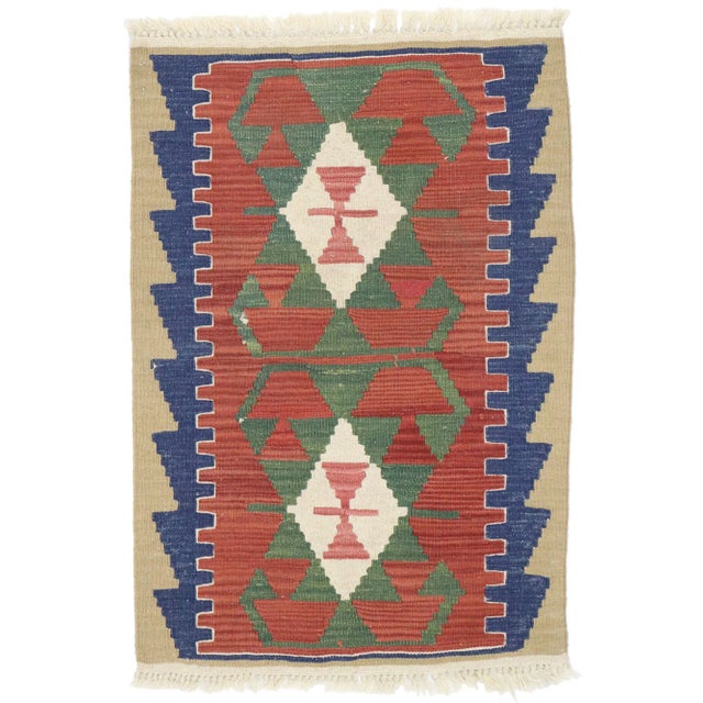 Vintage Persian Shiraz Kilim Rug - 02'01 X 03'00 For Sale - Image 9 of 9