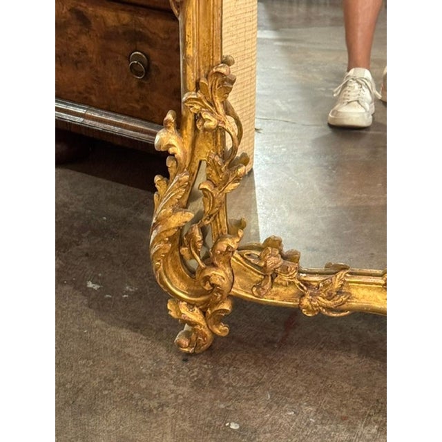 19th C. French Louis XV Giltwood Mirror For Sale - Image 9 of 9