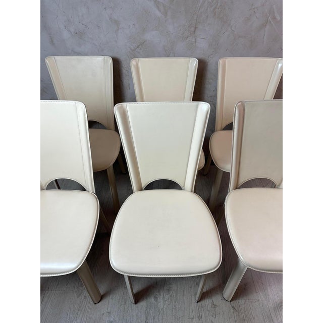 Animal Skin Leather Chairs, 1980s, Set of 6 For Sale - Image 7 of 15