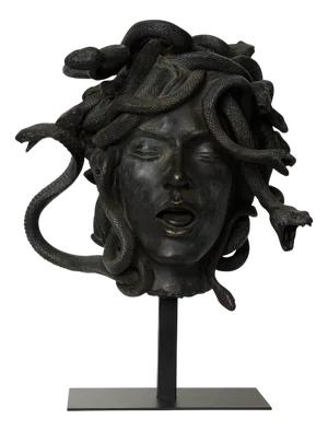 Female Medusa Bust on Stand from Pure White Lines