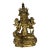 Antique Tibetan Gilt Bronze Green Tara (Syamatara) Seated on Lotus Throne For Sale