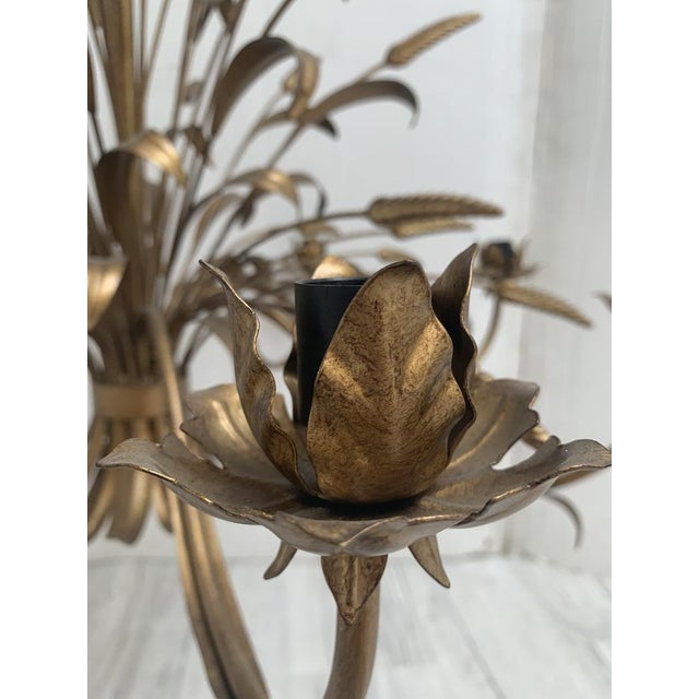 Florentine Art Brown and Gold Handmade Brushed Metal 8 Light Wrought Iron Chandelier from Simoeng, Italy For Sale - Image 4 of 14